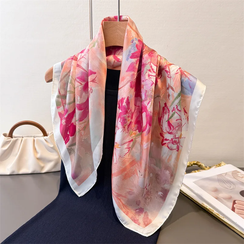 Women Bags Online - Écharpe carrée imprimée pour femme, foulard