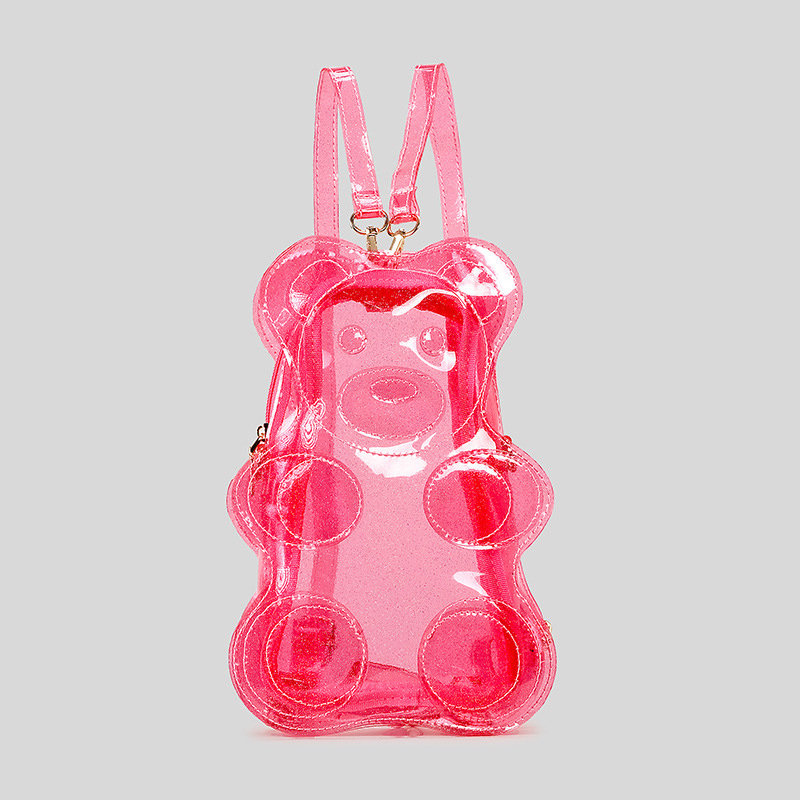 Jelly Bag Clear Pvc - Nouveauté paillettes Transparent en forme d'ours