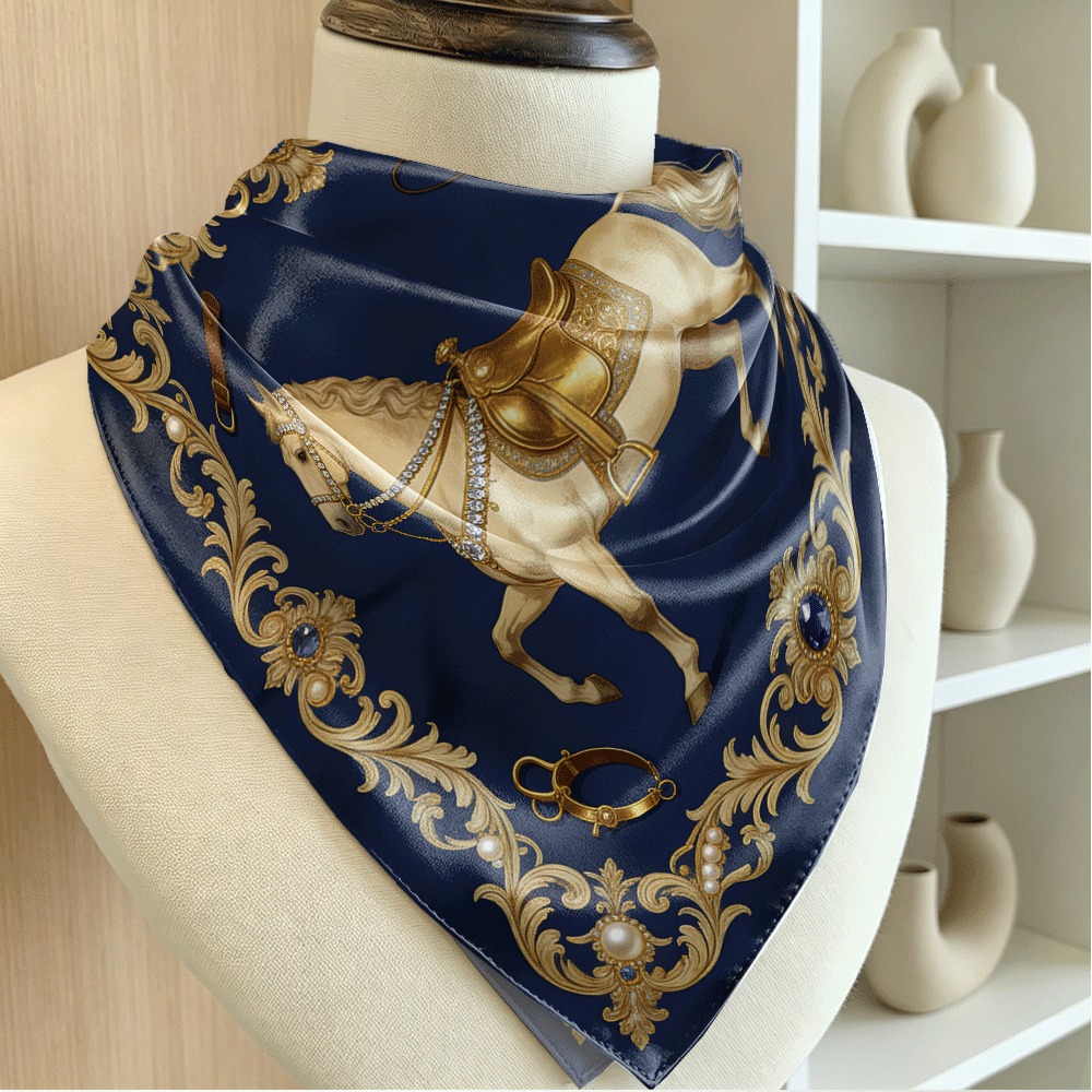 Women Bags White - Motif cheval blanc et foulard en