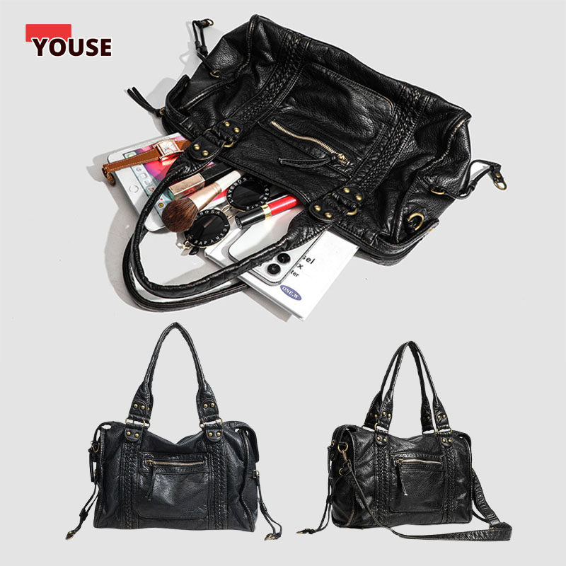 Women Bags Gold - Sac fourre-tout Vintage en cuir souple