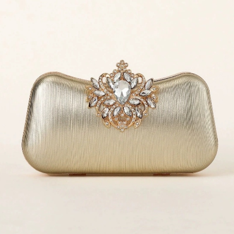 Pochette de soirée rigide en v - Women Bags Gold avis et prix