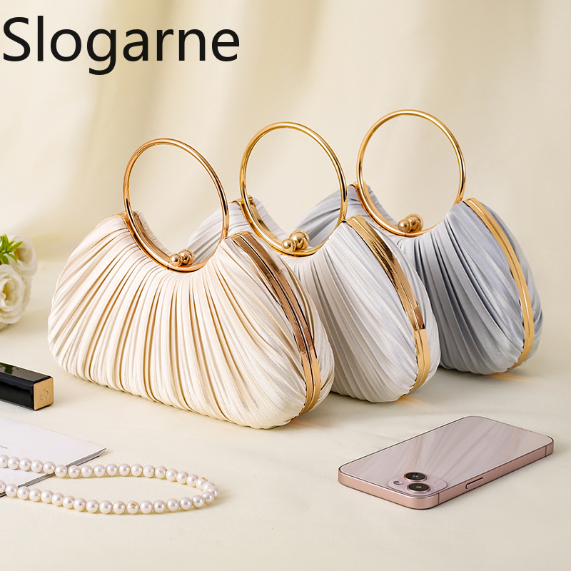 Sac de soirée plissé pour femm - Women Bags Gold avis et prix