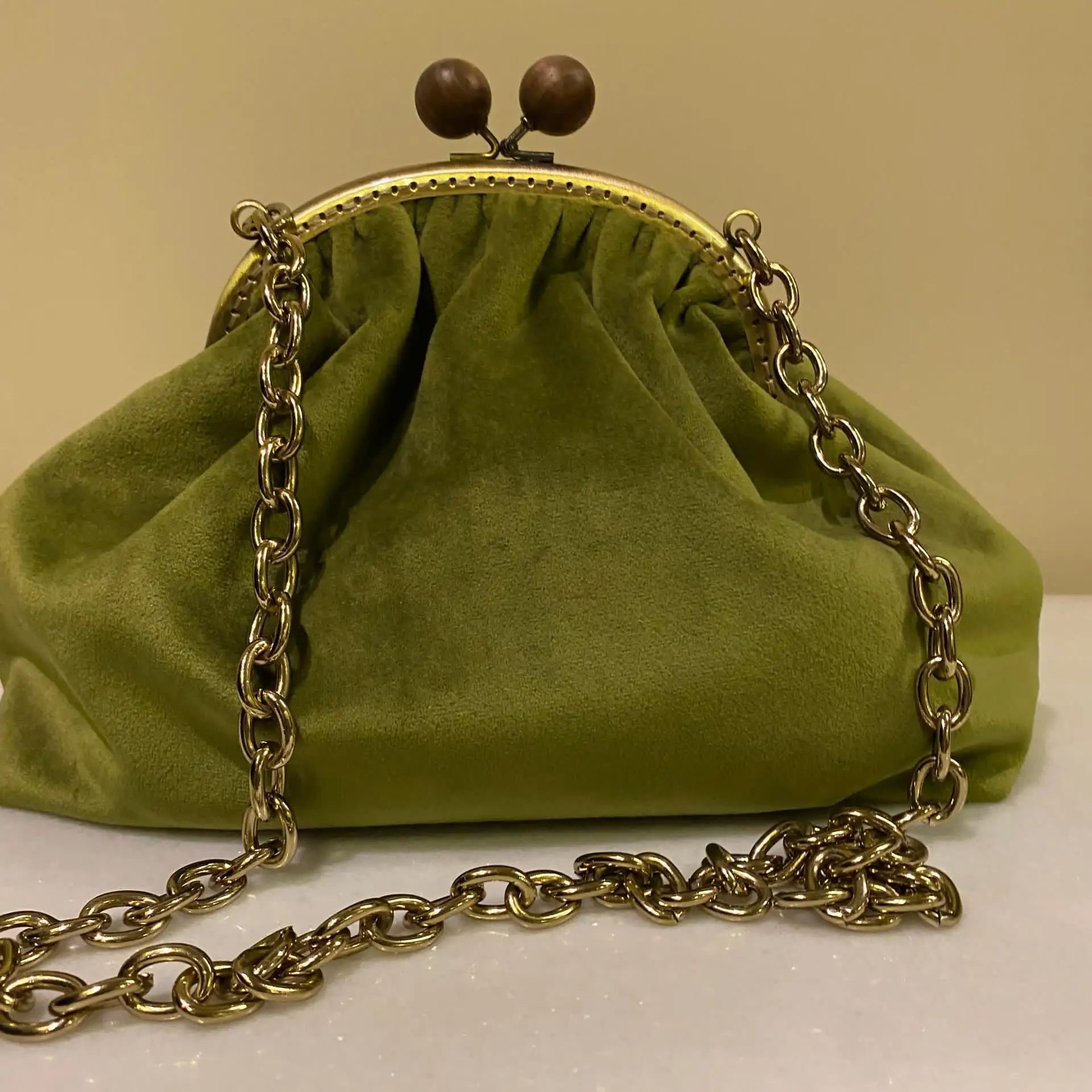 Sac de soirée vintage en velou - Women Bags Gold avis et prix