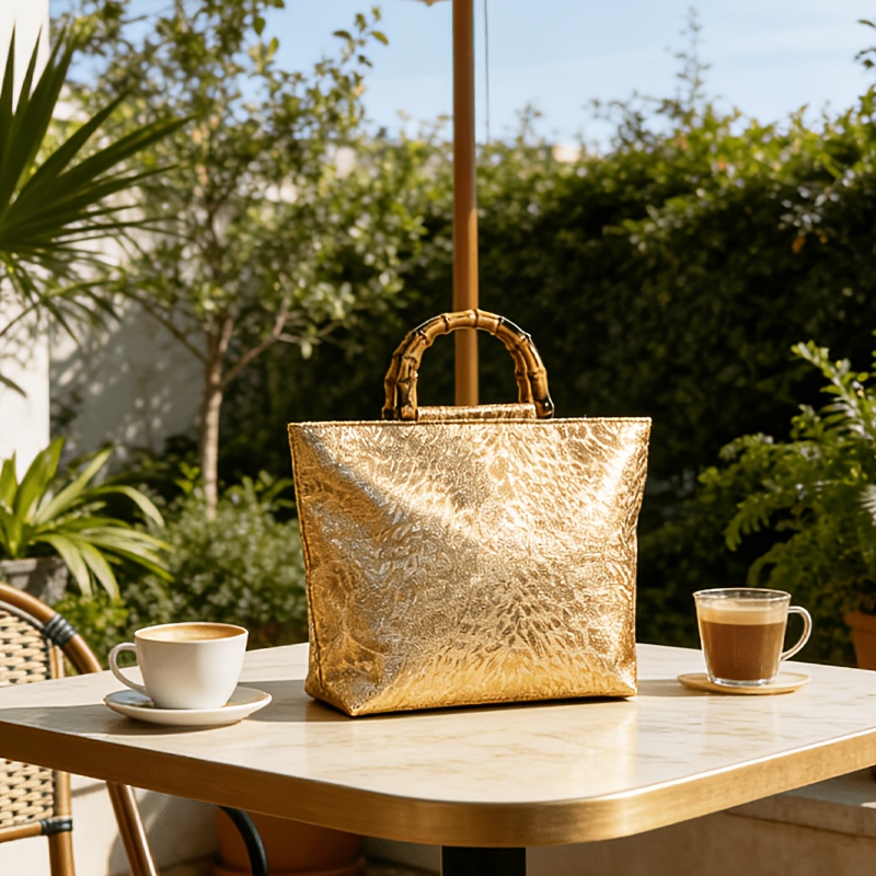 Sac fourre-tout en jacquard do - Women Bags Gold avis et prix