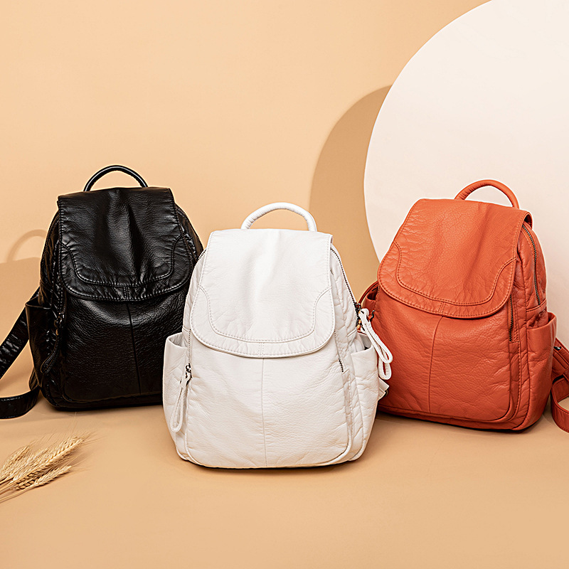 Sac à dos en cuir lavé blanc p - Women Bags White avis et prix