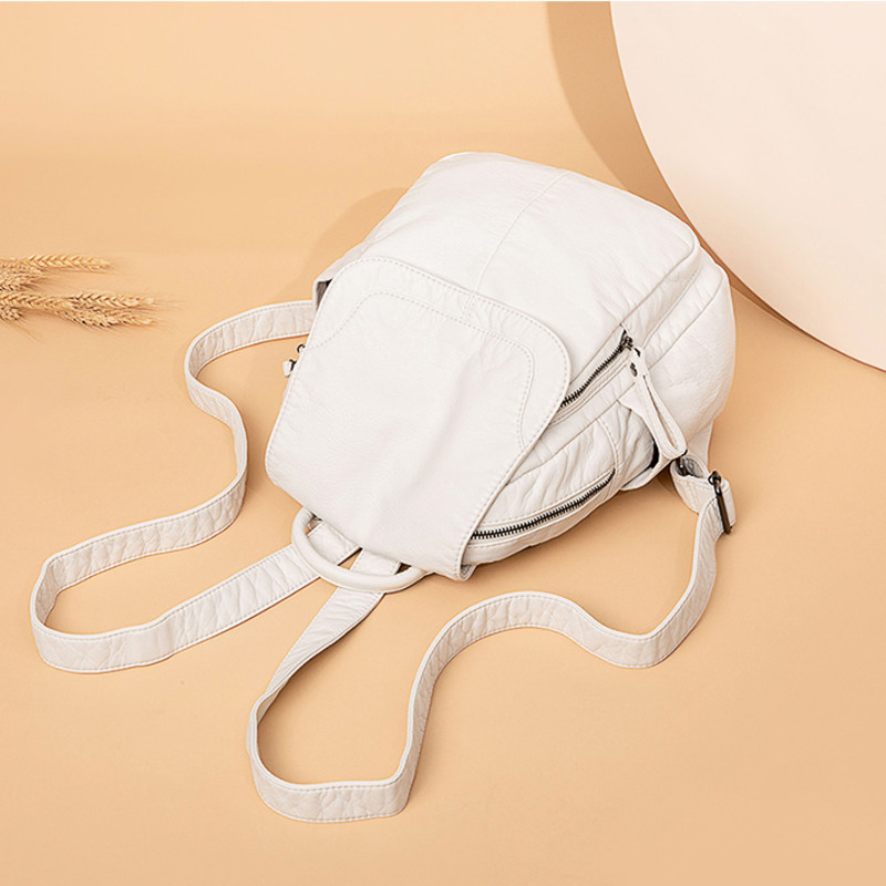 Sac à dos en cuir lavé blanc p - Women Bags White avis et prix
