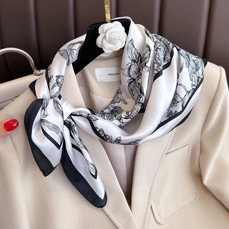 Foulard Carré à Imprimé Floral - Women Bags Online avis et prix