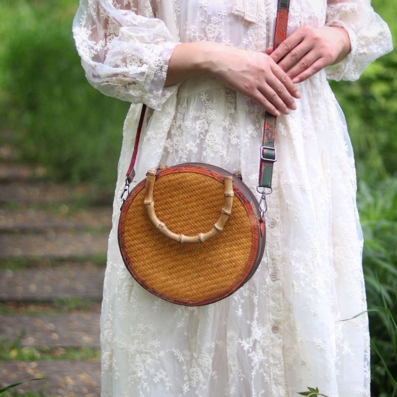 Sac à bandoulière rond en tiss - Women Bags Crossbody avis et prix